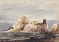 KINBANE CASTLE, COUNTY ANTRIM by Andrew Nicholl RHA at Ross's Online Art Auctions