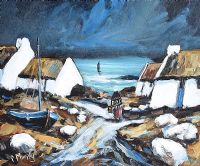WEST OF IRELAND VILLAGE by Patrick Murphy at Ross's Online Art Auctions