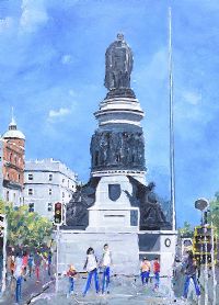 DANIEL O'CONNELL STATUE, O'CONNELL STREET, DUBLIN by Sean Lorinyenko at Ross's Online Art Auctions