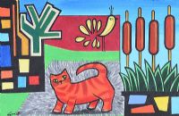 THE RED CAT by George Smyth at Ross's Online Art Auctions