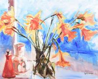 STILL LIFE, DAFFODILS by Lynne Larmour at Ross's Online Art Auctions