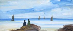 WATCHING THE SAIL BOATS by Markey Robinson at Ross's Online Art Auctions