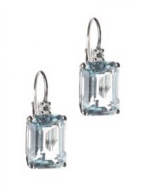 18CT WHITE GOLD AQUMARINE AND DIAMOND EARRINGS at Ross's Online Art Auctions