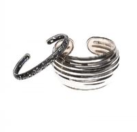 TWO STERLING SILVER CUFFS at Ross's Online Art Auctions