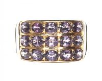 9CT GOLD COLOURED STONE RING at Ross's Online Art Auctions