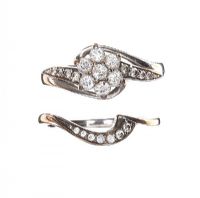 TWO 9CT WHITE GOLD DIAMOND RINGS at Ross's Online Art Auctions