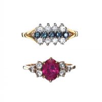 TWO 9CT GOLD GEM-SET RINGS at Ross's Online Art Auctions