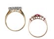 TWO 9CT GOLD GEM-SET RINGS at Ross's Online Art Auctions