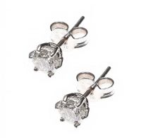 PAIR OF 18CT WHITE GOLD DIAMOND EARRINGS at Ross's Online Art Auctions