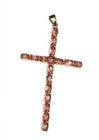 9CT GOLD COLOURED STONE CROSS PENDANT at Ross's Online Art Auctions