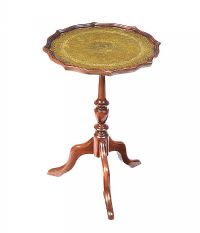 LEATHER TOPPED WINE TABLE at Ross's Online Art Auctions