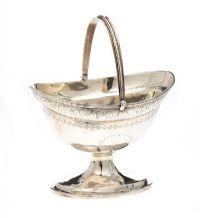 IRISH SILVER OVAL BASKET at Ross's Online Art Auctions