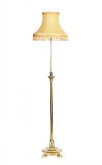 VICTORIAN BRASS STANDARD LAMP & SHADE at Ross's Online Art Auctions