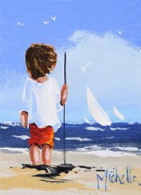 YOUNG FISHERMAN by Michelle Carlin at Ross's Online Art Auctions