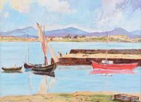 ROUNDSTONE HARBOUR, CONNEMARA by Samuel Coulter at Ross's Online Art Auctions