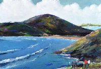 THE CURRACH MEN AT TRA NA ROSANN, DOWNINGS by Sean Lorinyenko at Ross's Online Art Auctions