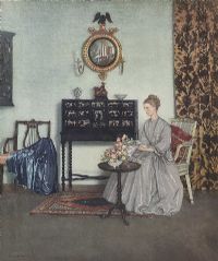 THE DRAWING ROOM by Leonard Campbell Taylor at Ross's Online Art Auctions