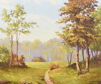 PATH THROUGH THE WOODS by Arnberger at Ross's Online Art Auctions
