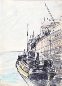 COMING ABOARD by Maurice Canning Wilks ARHA RUA at Ross's Online Art Auctions