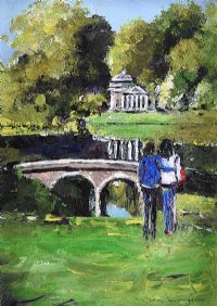 GARDEN STROLL AT STOURHEAD, WILTSHIRE by Sean Lorinyenko at Ross's Online Art Auctions