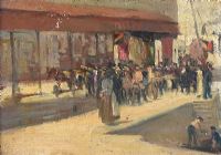 COMING OFF THE BOAT AT THE QUAYSIDE by In the Style of Sir John Lavery RA RHA RSA at Ross's Online Art Auctions