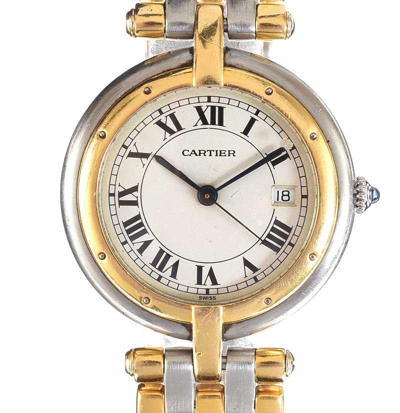 CARTIER 18CT GOLD AND STEEL WRIST WATCH