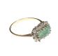 9CT GOLD EMERALD AND CRYSTAL RING at Ross's Online Art Auctions