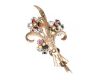 9CT GOLD DIAMOND AND COLOURED STONE BOUQUET BROOCH at Ross's Online Art Auctions