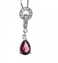 STERLING SILVER CUBIC ZIRCONIA NECKLACE at Ross's Online Art Auctions