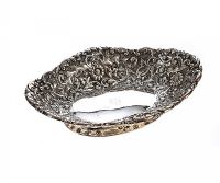 VICTORIAN CHASED STERLING SILVER DISH
 at Ross's Online Art Auctions