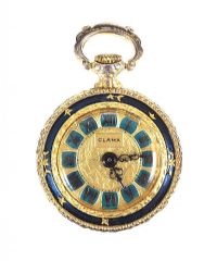 GOLD-PLATED CLAMA FOB WATCH at Ross's Online Art Auctions