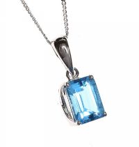 18CT WHITE GOLD BLUE TOPAZ NECKLACE at Ross's Online Art Auctions