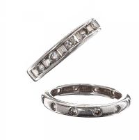 TWO STERLING SILVER CUBIC ZIRCONIA RINGS at Ross's Online Art Auctions