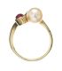 14CT GOLD RING SET WITH RUBY AND CULTURED PEARL at Ross's Online Art Auctions