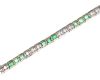 18CT GOLD EMERALD AND DIAMOND BRACELET at Ross's Online Art Auctions