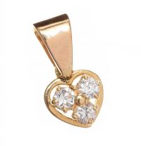 18CT GOLD DIAMOND HEART PENDANT at Ross's Online Art Auctions