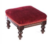 UPHOLSTERED FOOTSTOOL at Ross's Online Art Auctions