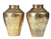 PAIR OF INDIAN BRASS VASES at Ross's Online Art Auctions