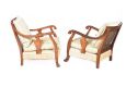 PAIR OF WALNUT BERGERE ARMCHAIRS at Ross's Online Art Auctions