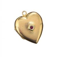 9CT GOLD RUBY HEART-SHAPED PENDANT at Ross's Online Art Auctions