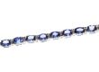 18CT WHITE GOLD TANZANITE AND DIAMOND LINE BRACELET at Ross's Online Art Auctions