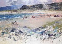 BATHERS, DONEGAL by Hugh McIlfatrick at Ross's Online Art Auctions