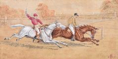 THE STEEPLECHASE by English School at Ross's Online Art Auctions
