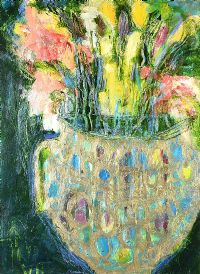 STILL LIFE, BOWL OF FLOWERS by Christine Bowen at Ross's Online Art Auctions