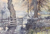 THE WOODEN FIELD GATE by A. Wilkinson at Ross's Online Art Auctions