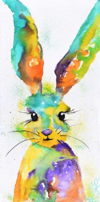 ROSIE THE RAINBOW HARE by Eileen McKeown at Ross's Online Art Auctions