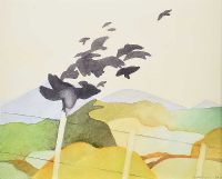 CROWS CROWING by Catriona Clarke at Ross's Online Art Auctions