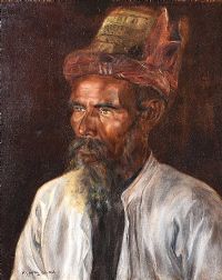 PORTRAIT OF A BEARDED MAN, BALI by W.G. Hofker at Ross's Online Art Auctions