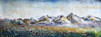 POPPIES & MOUNTAINS by Hayley Huckson at Ross's Online Art Auctions