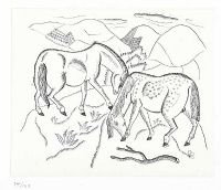 PONIES ON A HILL SLOPE by David Jones at Ross's Online Art Auctions